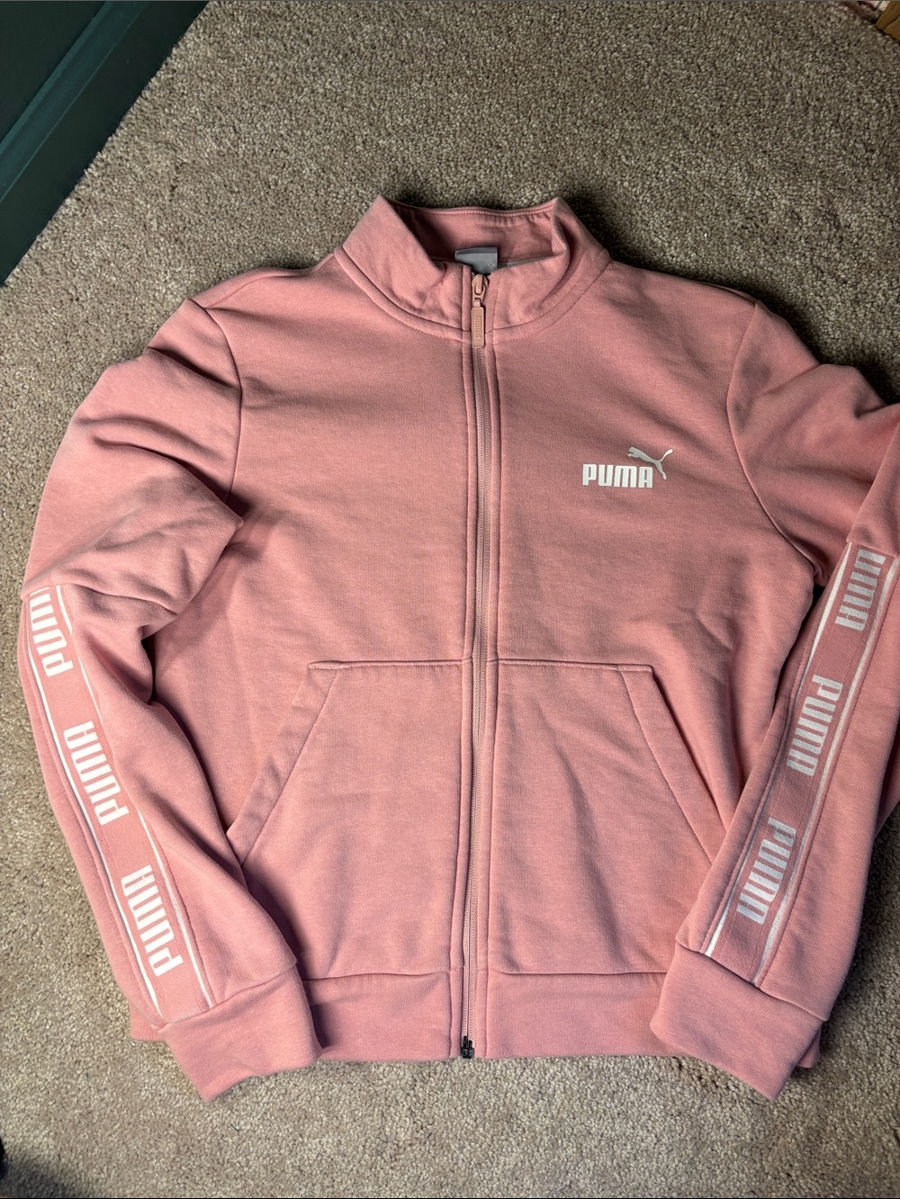 Puma Women's Dusty Pink Full-Zip Bomber Jacket